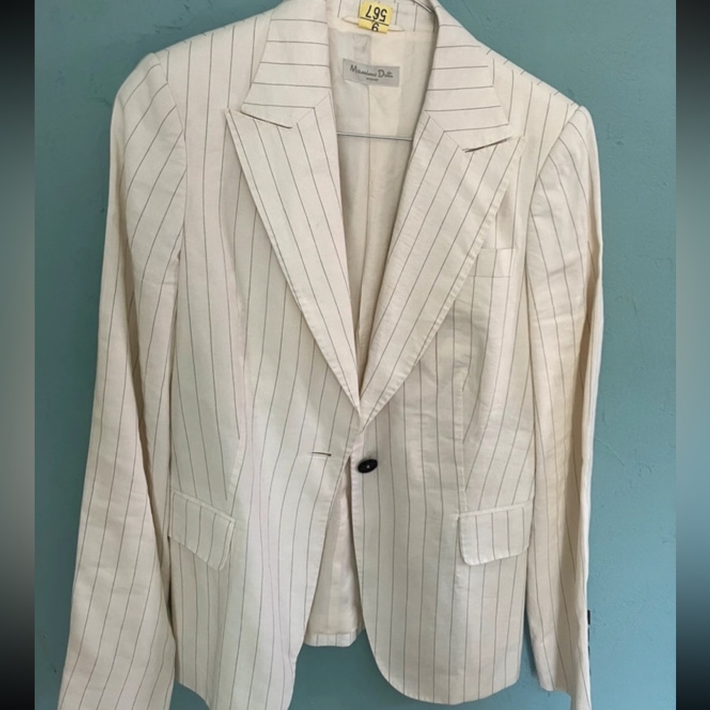 Massimo Dutti striped linen blazer